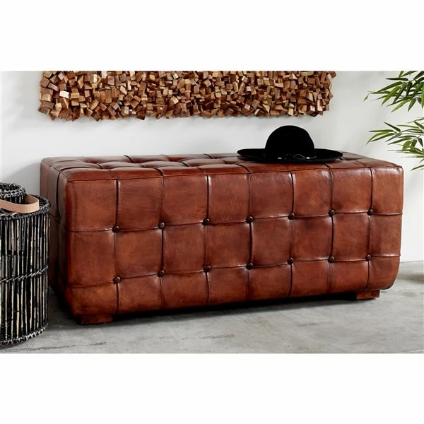 Buy ❤️ Grayson Lane Industrial Caramel Brown and Teak Accent Bench 🥰 2 Buy ❤️ Grayson Lane Industrial Caramel Brown and Teak Accent Bench 🥰 - Image 2