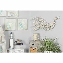 Cheapest 😀 Grayson Lane 17-in H x 45-in W White Wood Coastal Fish Wall Accent 🌟 -GRAYSON LANE Sales 2022 330901922 AlternateImage2 l