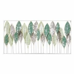 Buy 🔥 Grayson Lane 24-in H x 48.30-in W Green Metal Traditional Floral and Botanical Wall Accent 💯