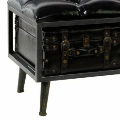 New 🎉 Grayson Lane Industrial Glossy Black Storage Bench 😉 -GRAYSON LANE Sales 2022 330901939 AlternateImage4 l