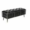 New 🎉 Grayson Lane Industrial Glossy Black Storage Bench 😉
