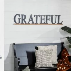 New 😀 Grayson Lane 9.5-in H x 48-in W Black Metal Traditional Words and Text Wall Accent 👏 -GRAYSON LANE Sales 2022 330901970 AlternateImage2 l