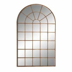 Cheapest β€οΈ Grayson LaneΒ 56.25-in L XΒ 34.13-in W Traditional Arch Brown Framed Wall Mirror π