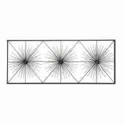 Best Pirce ⭐ Grayson Lane 24-in H x 59-in W Black Metal Modern/Contemporary Ornamental Wall Accent 👏