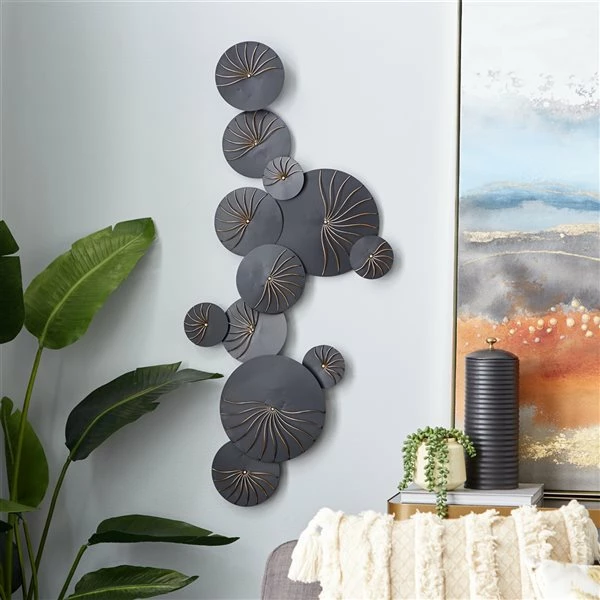 Deals 👏 Grayson Lane 19.5-in H x 42-in W Black Metal Modern/Contemporary Abstract Wall Accent 🎉 2 Deals 👏 Grayson Lane 19.5-in H x 42-in W Black Metal Modern/Contemporary Abstract Wall Accent 🎉 - Image 2
