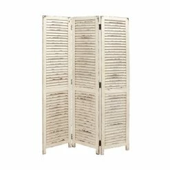 Discount 🤩 Grayson Lane 3-Panel Cream Wood Folding Farmhouse Style Room Divider 🔥