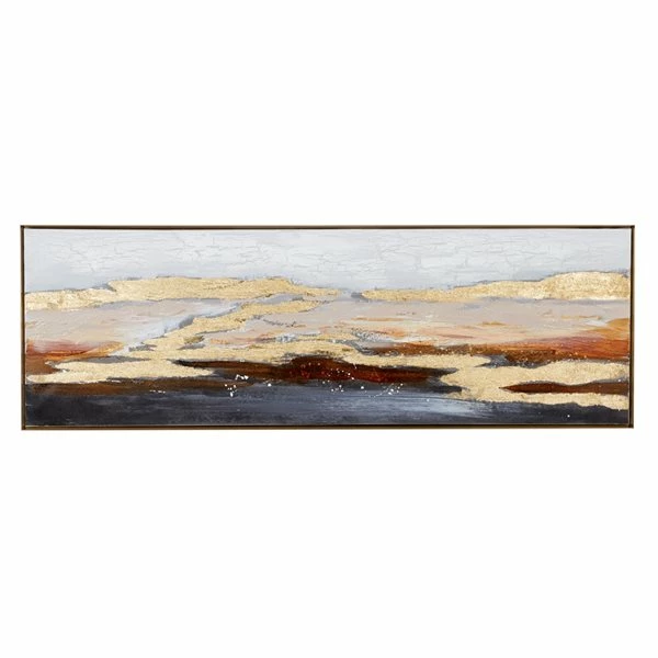 Cheapest ⌛ Grayson Lane Gold Wood Framed 19.75-in H x 59.13-in W Abstract Canvas Hand-Painted Painting 💯 5 Cheapest ⌛ Grayson Lane Gold Wood Framed 19.75-in H x 59.13-in W Abstract Canvas Hand-Painted Painting 💯 - Image 5