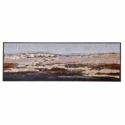 Cheapest โ Grayson Lane Gold Wood Framed 19.75-in H xย 59.13-in W Abstract Canvas Hand-Painted Painting ๐ฏ
