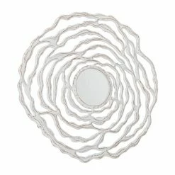 Budget 🥰 Grayson Lane 45-in L X 45-in W Coastal Round White Framed Wall Mirror 👏 -GRAYSON LANE Sales 2022 330901997 AlternateImage5 l