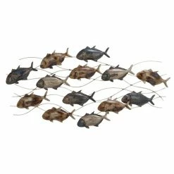 Promo 😍 Grayson Lane 24-in H x 45-in W Multicoloured Metal Coastal Fish Wall Accent ✨