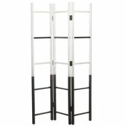 Outlet 🥰 Grayson Lane 3-Panel White Metal and Wood Folding Country Style Room Divider 🧨