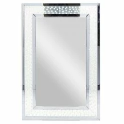 Best Pirce 👏 Grayson Lane 47.25-in L X 31.5-in W Glam Rectangle Blue Framed Wall Mirror ✔️
