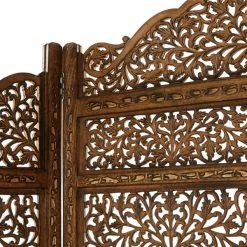 Best deal 🔥 Grayson Lane 4-Panel Brown Wood Traditional Style Folding Room Divider 😍 -GRAYSON LANE Sales 2022 330902022 AlternateImage4 l
