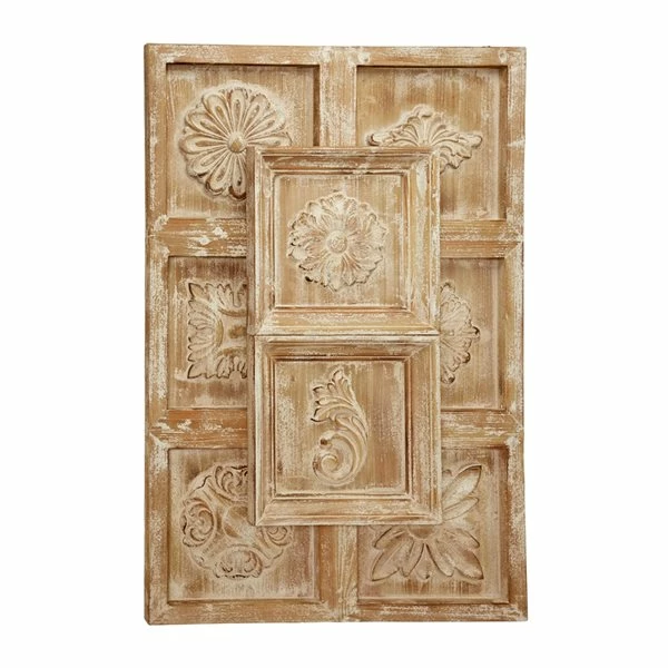 Coupon ⌛ Grayson Lane 48-in H x 32-in W Brown Wood and MDF Vintage Ornamental Wall Accent 👍 1 Coupon ⌛ Grayson Lane 48-in H x 32-in W Brown Wood and MDF Vintage Ornamental Wall Accent 👍