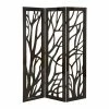 New ⌛ Grayson Lane 3-Panel Black Wood Folding Eclectic Style Room Divider 🔔