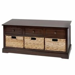 Promo 🔔 Grayson Lane Traditional Natural Brown Storage Bench ✔️