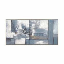 Flash Sale ❤️ Grayson Lane Light Brown Wood Framed 28-in H x 55-in W Abstract Grey Canvas Painting 💯 -GRAYSON LANE Sales 2022 330902067 AlternateImage5 l