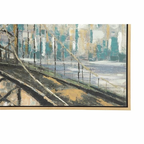 Wholesale ❤️ Grayson Lane Gold Wood Framed 36-in H x 47-in W Cityscape Light Brown Canvas Painting 😀 3 Wholesale ❤️ Grayson Lane Gold Wood Framed 36-in H x 47-in W Cityscape Light Brown Canvas Painting 😀 - Image 3