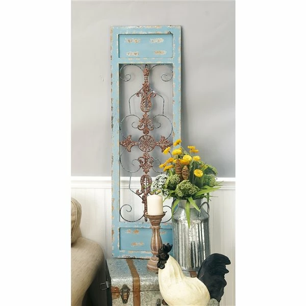 Brand new 🎁 Grayson Lane 47-in H x 14-in W Turquoise Wood and Metal Farmhouse/Rustic Ornamental Wall Accent 😉 2 Brand new 🎁 Grayson Lane 47-in H x 14-in W Turquoise Wood and Metal Farmhouse/Rustic Ornamental Wall Accent 😉 - Image 2
