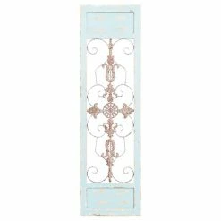 Brand new π Grayson LaneΒ 47-in H xΒ 14-in W Turquoise Wood and Metal Farmhouse/Rustic Ornamental Wall Accent π