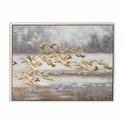 Buy 🎁 Grayson Lane Gold Wood Framed 33.5-in H x 45-in W Animals Canvas Painting 👍