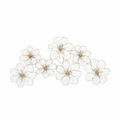 Promo 🧨 Grayson Lane 43-in x 21-in Gold MetalModern Floral Wall Decor 💯