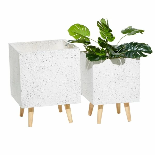 New ๐ Grayson Lane 11.40-in x 15.75-in White Ceramic Planters - Set of 2 ๐ 1 New ๐ Grayson Lane 11.40-in x 15.75-in White Ceramic Planters - Set of 2 ๐