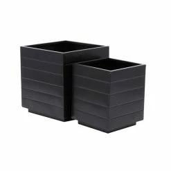 Budget ❤️ Grayson Lane 13.40-in x 14.10-in Black Metal Planters - Set of 2 💯 -GRAYSON LANE Sales 2022 330940672 AlternateImage5 l