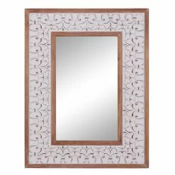 Cheap ✨ Grayson Lane 35.5-in x 27.5-in Rectangle White Farmhouse Framed Wall Mirror 🎉