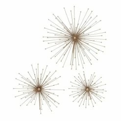 Outlet ⌛ Grayson Lane 13-in 17-in 21-in Gold Metal Modern Wall Decor - Set of 3 👏