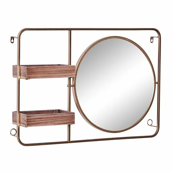 Flash Sale 𧨠Grayson Lane 20-in x 29-in Brown Iron Glam Wall Shelves with Mirror βοΈ 1 Flash Sale 𧨠Grayson Lane 20-in x 29-in Brown Iron Glam Wall Shelves with Mirror βοΈ