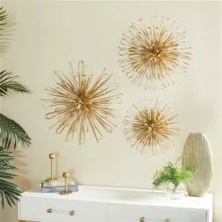 Wholesale 🌟 Grayson Lane Gold Metal 16-in x 20-in x 24-in Contemporary Wall Decor - Set of 3 🔥 -GRAYSON LANE Sales 2022 330940693 AlternateImage3 l