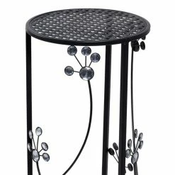 Hot Sale 👏 Grayson Lane 28-in Black Outdoor Round Cast Iron Plant Stands - Set of 3 👏 -GRAYSON LANE Sales 2022 330940698 AlternateImage3 l
