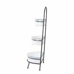 Buy 👍 Grayson Lane 38-in x 15-in White 3-Tier Farmhouse Metal Display Shelving Unit 🎁 -GRAYSON LANE Sales 2022 330940710 AlternateImage4 l