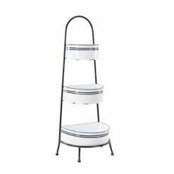 Buy 👍 Grayson Lane 38-in x 15-in White 3-Tier Farmhouse Metal Display Shelving Unit 🎁