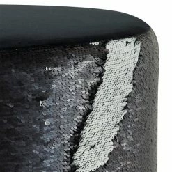 Buy 😍 Grayson Lane Modern Black Polyester/Wood Round Ottoman 🎁 -GRAYSON LANE Sales 2022 330940712 AlternateImage3 l