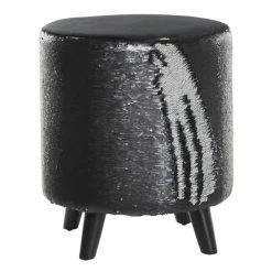 Buy ๐ Grayson Lane Modern Black Polyester/Wood Round Ottoman ๐