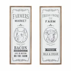 Best reviews of 🌟 Grayson Lane 12-in x 31.5-in White Wooden Farmhouse Sign Wall Decor - Set of 2 ⭐