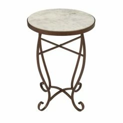 Buy ๐ Grayson Lane 23-in x 16-in Cream Granite/Marble Round Accent Table ๐งจ