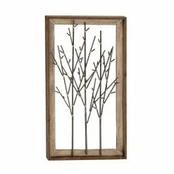 Outlet ❤️ Grayson Lane 20-in x 36-in Brown Metal Contemporary Wall Decor 😀