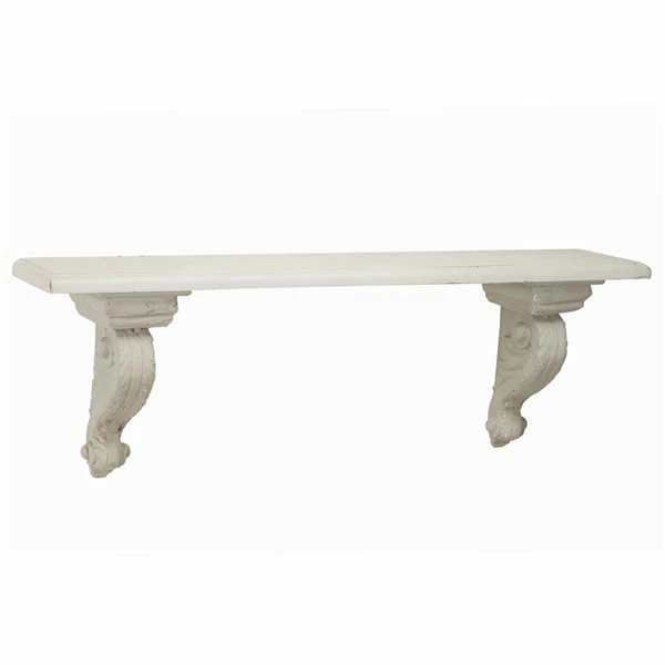 Discount π Grayson Lane 13-in x 40-in x 7-in White Wood Farmhouse Wall Shelf π 1 Discount π Grayson Lane 13-in x 40-in x 7-in White Wood Farmhouse Wall Shelf π
