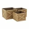 Wholesale 🌟 Grayson Lane 16-in x 12-in Farmhouse Brown Wood Planters - Set of 3 🤩