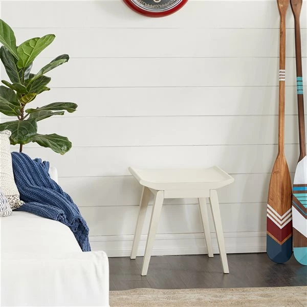 Wholesale ⭐ Grayson Lane Rustic White Wood Rectangle Ottoman 🛒 2 Wholesale ⭐ Grayson Lane Rustic White Wood Rectangle Ottoman 🛒 - Image 2