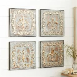 Coupon 😀 Grayson Lane 16-in x 16-in Brass Metal Rustic Wall Decor - Set of 4 🥰 -GRAYSON LANE Sales 2022 330940744 AlternateImage2 l