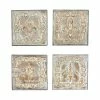 Coupon 😀 Grayson Lane 16-in x 16-in Brass Metal Rustic Wall Decor - Set of 4 🥰