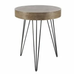 Cheap 🔔 Grayson Lane 24-in x 20-in Brown Wood Round Accent Table 😀