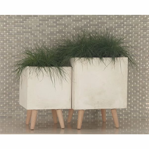 Best Pirce 🛒 Grayson Lane 14-in x 18-in White Clay Planters - Set of 2 ✨ 2 Best Pirce 🛒 Grayson Lane 14-in x 18-in White Clay Planters - Set of 2 ✨ - Image 2