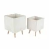 Best Pirce 🛒 Grayson Lane 14-in x 18-in White Clay Planters - Set of 2 ✨