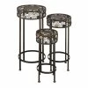 Discount 💯 Grayson Lane 28-in Black Outdoor Round Cast Iron Plant Stands - Set of 3 💯