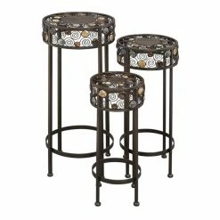 Discount 💯 Grayson Lane 28-in Black Outdoor Round Cast Iron Plant Stands - Set of 3 💯